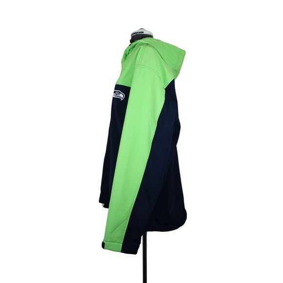 Seattle Seahawks NFL colorblock hooded softshell fleece full zip front jacket XL - Picture 2 of 14